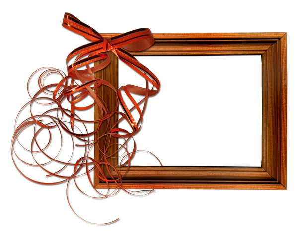 Frame with bow isolated background — Stock Photo, Image