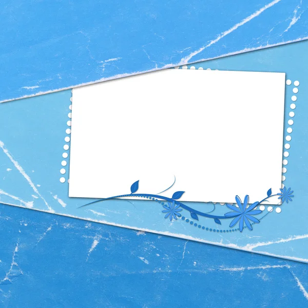 Felicidades tarjeta azul con hoja —  Fotos de Stock