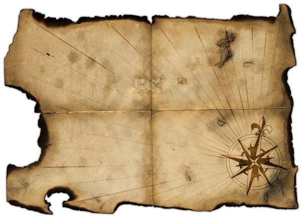 Gamla tomt av pirater karta för design Royaltyfria Stockbilder