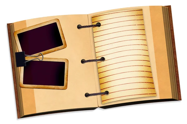 Cuaderno abierto para el diseño en aislado — Foto de Stock