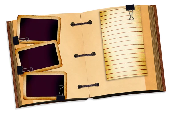 Cuaderno abierto para el diseño sobre fondo aislado — Foto de Stock