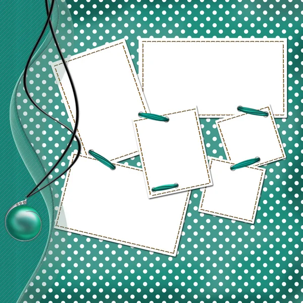 Вітальна зелена листівка з листами для дизайну — стокове фото