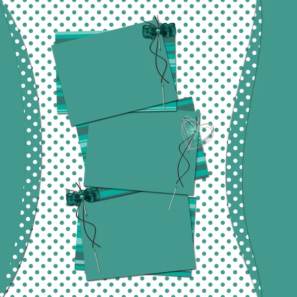 Grattis grönt kort med lakan för design Stockbild