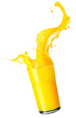 Orange juice splash isolated