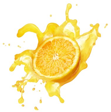 Orange juice splash isolated