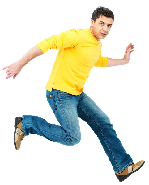 Man jumping isolated on white background — Stock Photo © Irochka #5131326