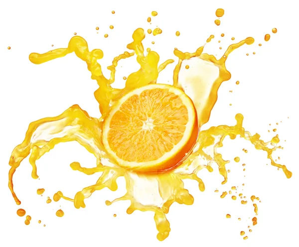 Orange juice splash isolated — Stock Photo © Irochka #5441026