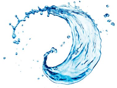 Blue water splash isolated