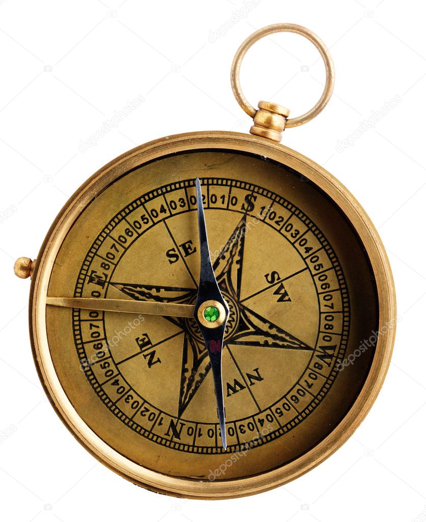 Vintage compass isolated on white ⬇ Stock Photo, Image by © Irochka ...