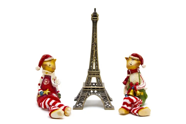 Cats and Eifel Tower — Stock Photo, Image