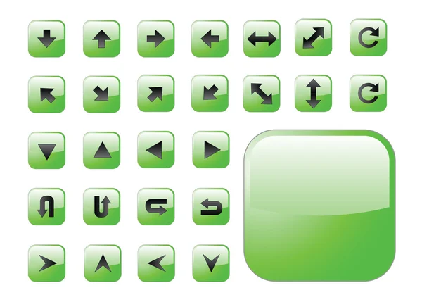 绿色箭头按钮 — 图库矢量图片