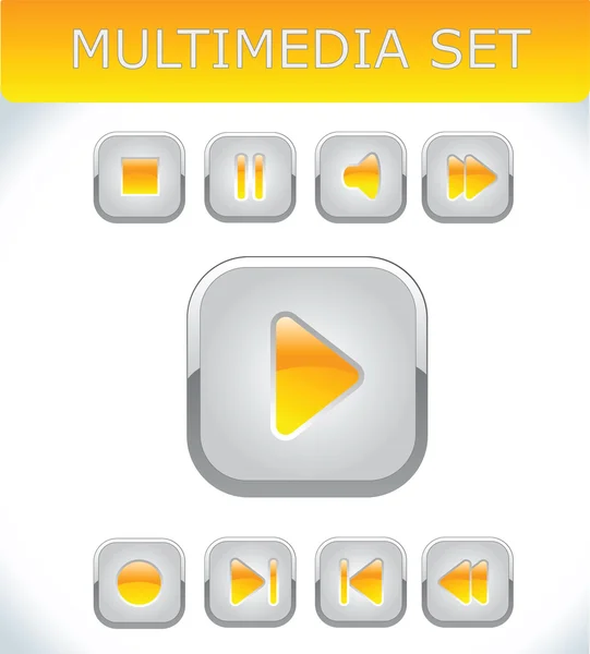 Oranje multimedia set — Stockvector