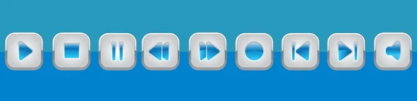 Panneau multimédia bleu — Image vectorielle