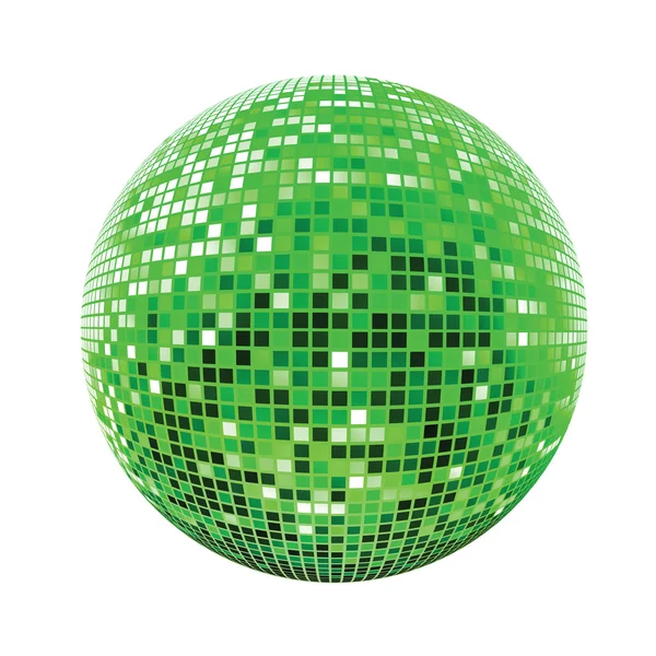 Disco gömb zöld — Stock Vector