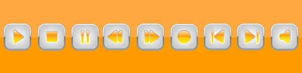 Narancssárga multimedia-panel — Stock Vector