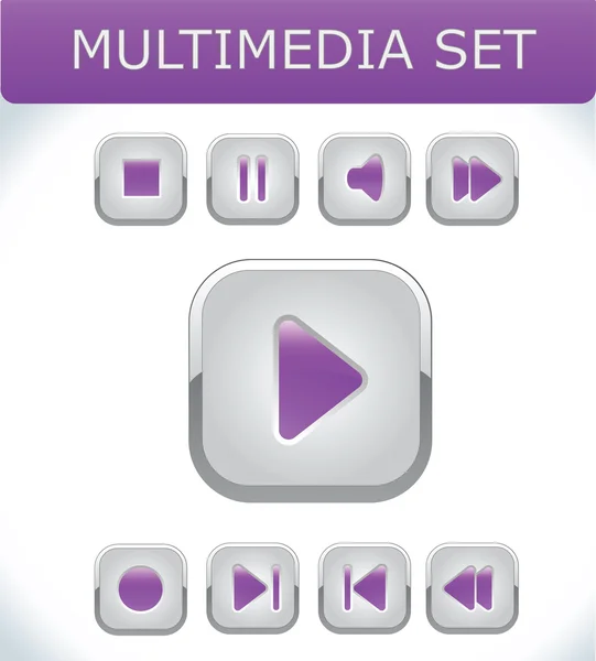 Violet multimedia instellen — Stockvector