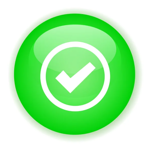 Sinal verde botão verificado —  Vetores de Stock