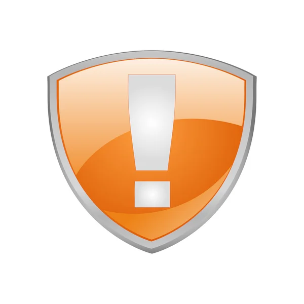 Information shield orange icon — Stock Vector