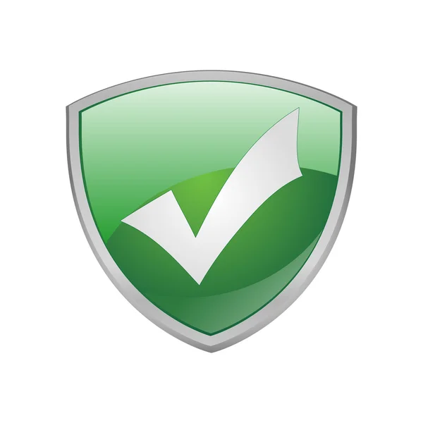 Accepter grønt skjold ikon – Stock-vektor