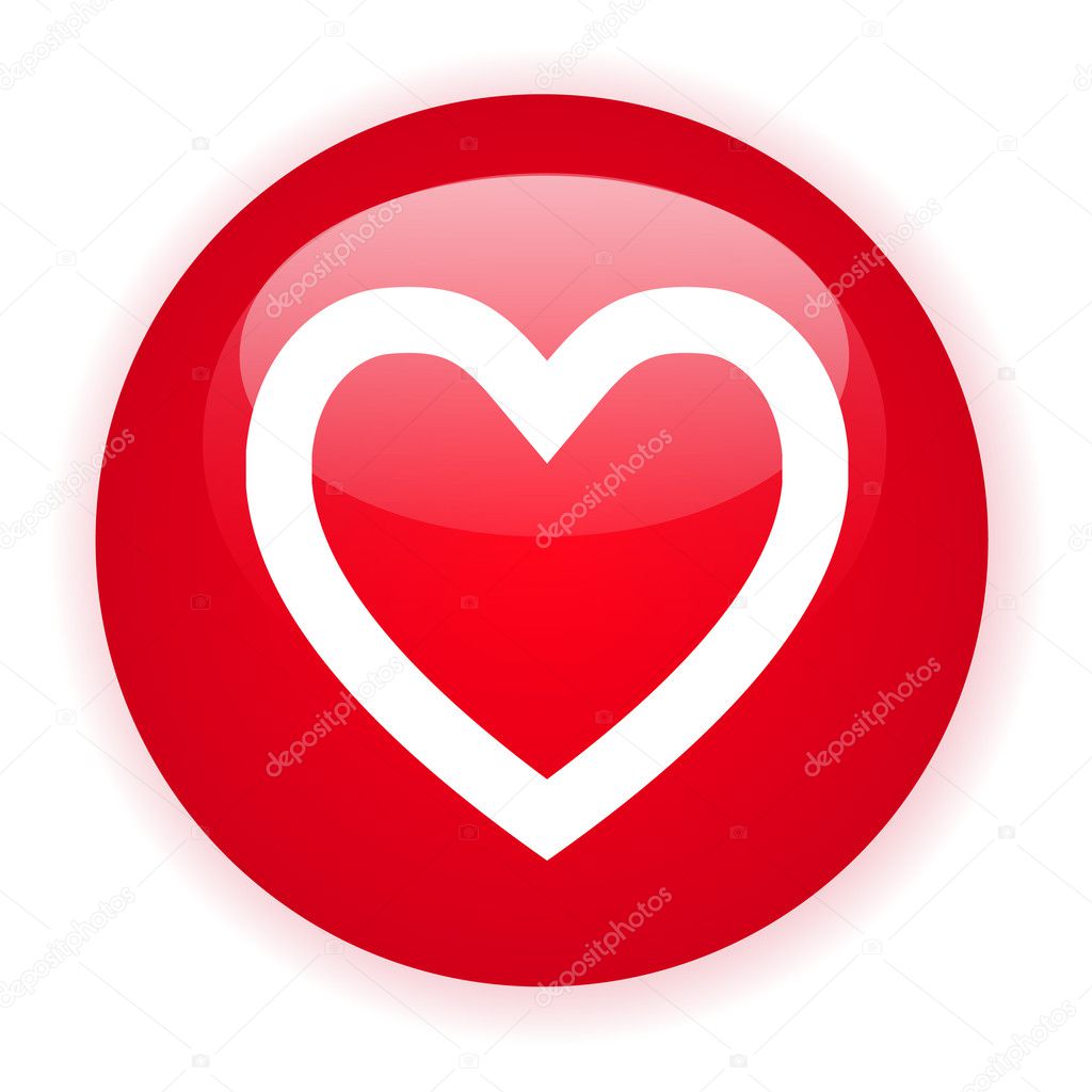 Signle red heart button