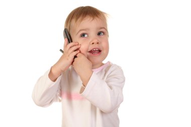 Baby with phone 4 clipart