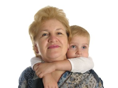 Grandmother with boy 2 clipart