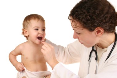 Doctor with baby 2 clipart