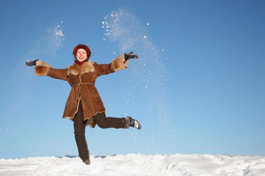 Winter happy girl clipart