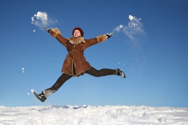 Winter happy girl 3 clipart