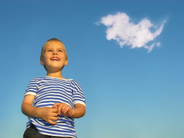 Child with cloud clipart