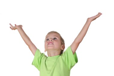 Boy with hands up clipart