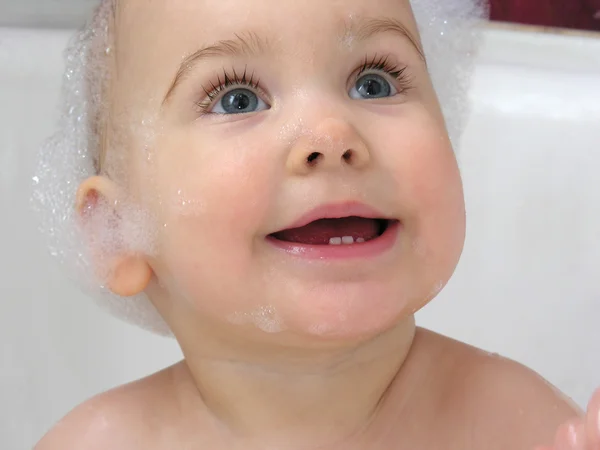 Μωρό στην μπανιέρα clouseup — Φωτογραφία Αρχείου