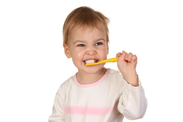 Bebek diş fırçası 2 ile — Stok fotoğraf