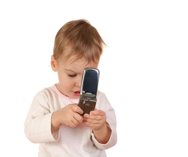Baby mit Telefon 3 — Stockfoto