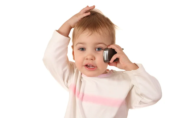 Проблема дитини з телефоном — стокове фото