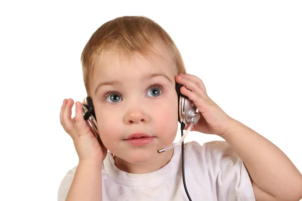 Bebê com fones de ouvido 4 — Fotografia de Stock