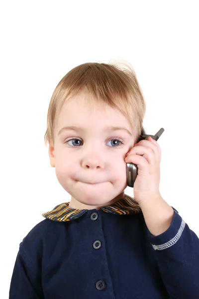 Μωρό με τηλέφωνο — Φωτογραφία Αρχείου