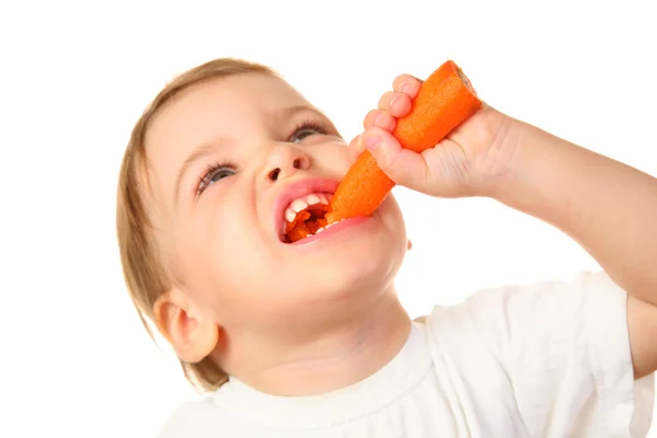Baby met wortel 2 — Stockfoto