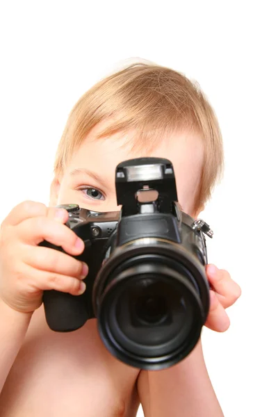 Baby met camera — Stockfoto