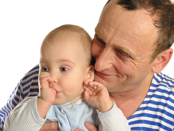 Kleindochter met grootvader — Stockfoto