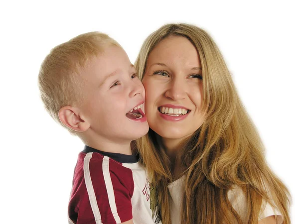 Matka z dzieckiem uśmiech — Zdjęcie stockowe