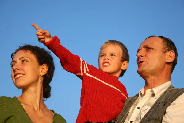 Boy, mother and grandfather — Stock Photo, Image