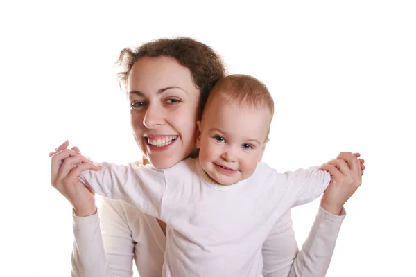 Mother with baby try to fly — Stock Photo, Image