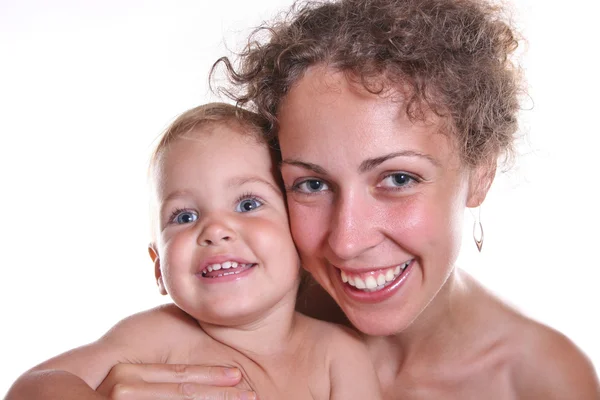 Lächeln Baby mit Mutter — Stockfoto