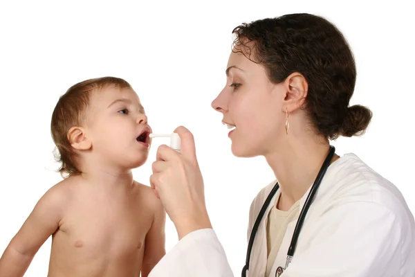 Inhalant лікар дитини — стокове фото