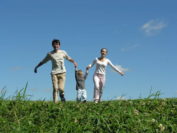 Kör familjen solig dag 2 — Stockfoto