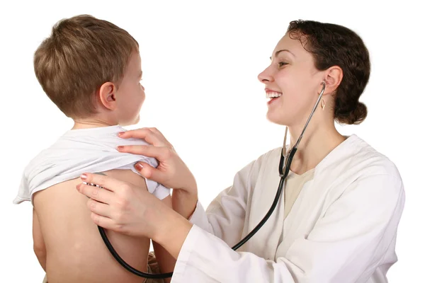 Enfant avec médecin — Photo