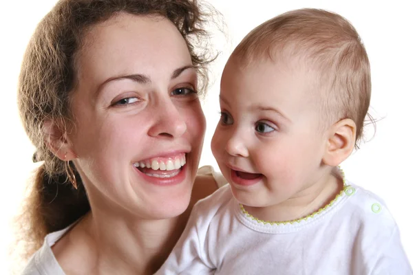 Mor med baby närbild — Stockfoto