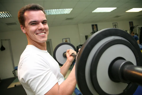 Gym man med skivstång 2 — Stockfoto