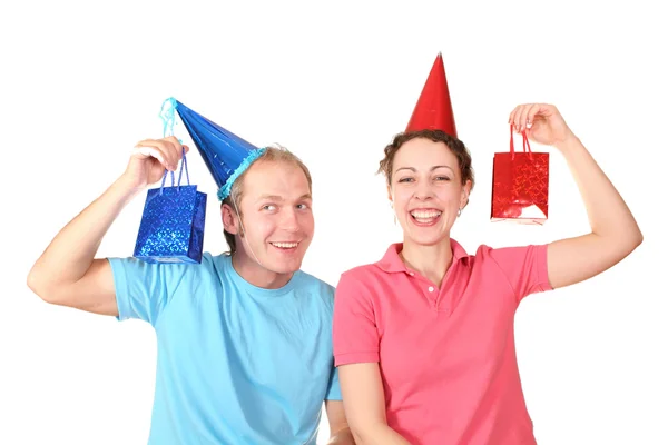 Couple with presents — Stock Photo, Image